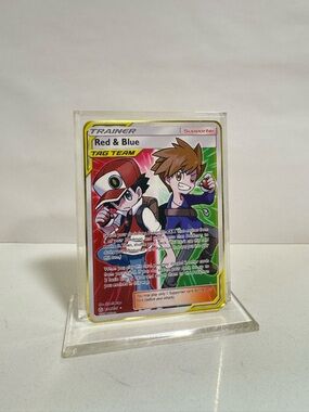 Pokemon Trainer Red & Blue 234/236 Gold Metal Card Collectible/Gift/Fan Art
